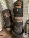 Stack Of Golf Cart Tires And Wheels