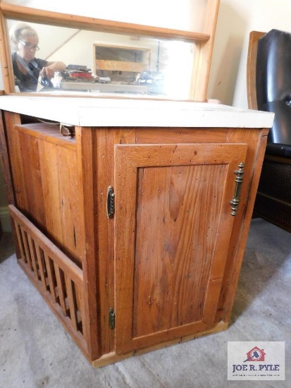 Hand crafted wormy chestnut cabinet