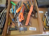 1 flat of cutters, screw drivers, etc.