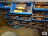 9 bins and contents, bolts, large nails, etc.
