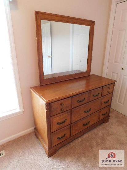 Modern oak dresser and mirror