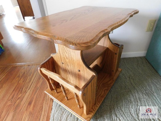 Oak magazine end table