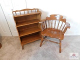 Maple bookcase & chair