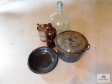 Galvanized kerosene can, granite canner basin