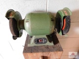 Double grinder on wood block
