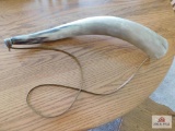 Large horn w/ leather strap