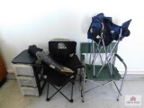 Camping chairs and storage unit