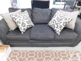 Charcoal sofa & pillows