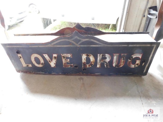 Neon doubled sided LOVE DRUG co. sign (not working)