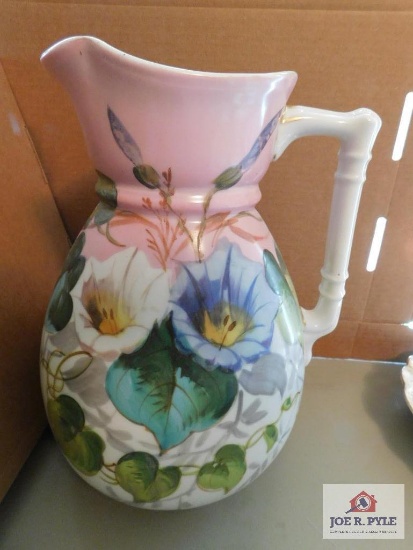Large floral pitcher