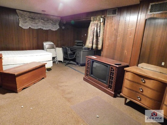 Twin bed, dresser, Cedar chest, desk and chair