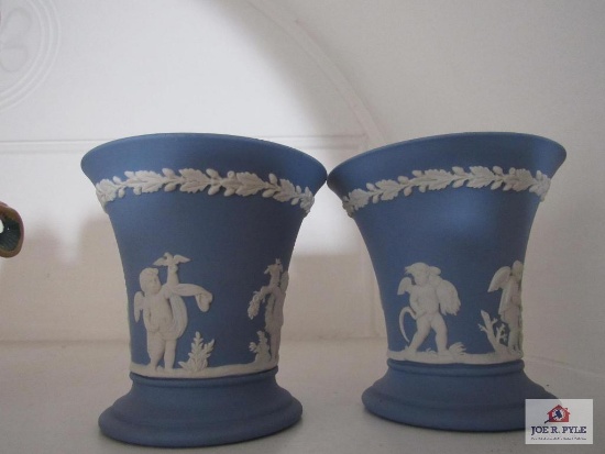 Wedgewood candle holders-pair