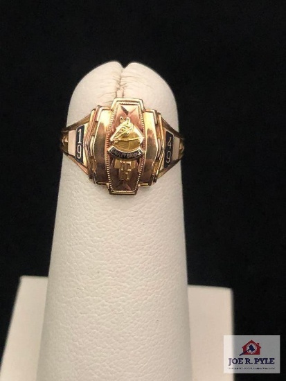 10K Yellow Gold 1949 Josten Made High School Ring