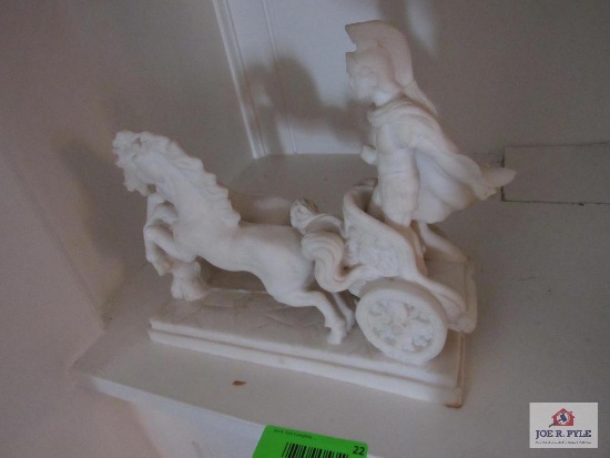 solider and chariot statue