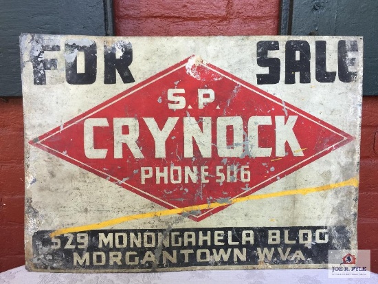 Tin one sided FOR SALE S.P. Crynock from Morgantown WV.