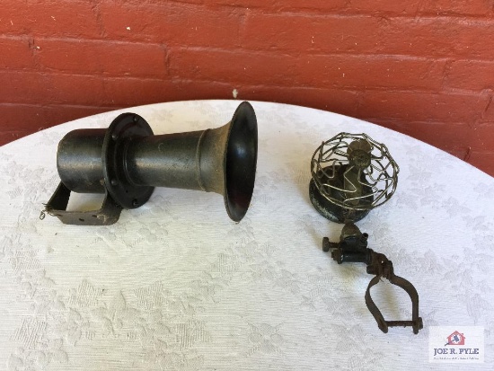 Antique Car ogle horn and dash fan