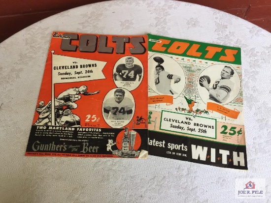 Pair of Cleveland Browns Programs 1949 vs Colts