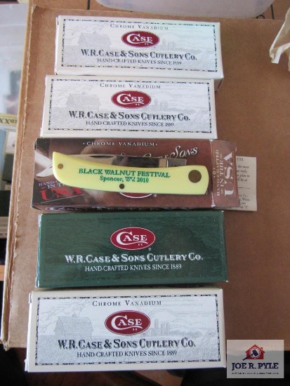 Lot Of 5 Case Xx Pocket Knives In Box