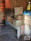 Lot of vintage wooden boxes and wood bench