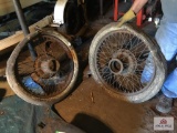 Two (2) vintage wire wheels