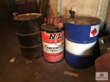 55 gallon drum N-L Concentrate w/pump, 55 gallon storage drum, and 30 gallon drum