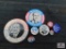 Collection of election buttons