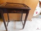 Small carved top table