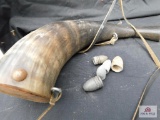 Powder horn and used bullets