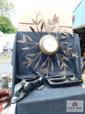 Vintage decorator items: clock and planters