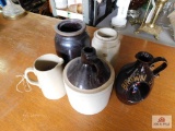 Cream and brown jug pitchers and crocks