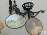Wall mount for oil lamp and pictures