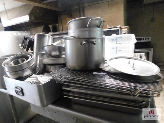 Stock pots, baking pans, cooling racks