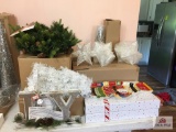 Lot new in box Christmas: trays, stars, JOY, Bethlehem lights wreath, etc.