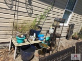 Lot outside door: planting pots, hangers, metal stand, etc.