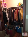 Contents of closet: clothing, etc.
