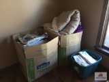 Lot of linens: comforters, blankets, sheets, etc.