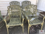 Lot four plastic deck chairs