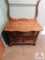 Antique Applied Carving Oak Wash Stand With Harp