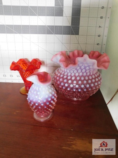 Hobnail Fluted Vases