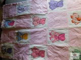 Hand Stitched And Appliqued Holly Hobbie Childs Quilt