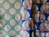 Hand Stitched Much Loved Quilt And Hand Stitched Quilt