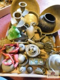 Assorted Bronze Items- Snake Candlesticks, Bowls, Crab Ashtray, Ship Letter Opener, Bells