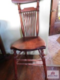 Antique Oak Spool Back Chair