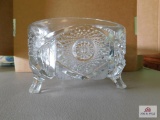 Cut Glass 3 Footed Dish