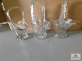 6 Inch Wheel Cut Glass Baskets