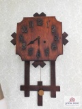 Oak Wall Clock With Key