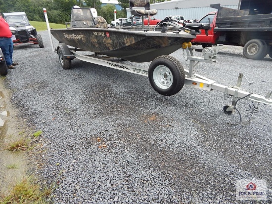 Polar Kraft Sportsman 1760 bass boat & trailer with 2 Honda motors 1.9.9 hp/60 horsepower