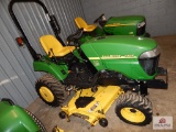 John Deere 2305 diesel HST Compact tractor 4x4 with belly mower. 875.8 hours