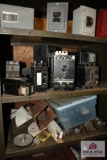 All contents of shelf section, Circuit breakers and boxes, industrial fuses