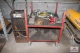 Banding cart with contents, material cart with contents